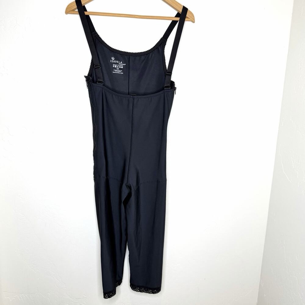 Isavela Above Knee Compression Bodysuit Large Black Post Surgical Recovery